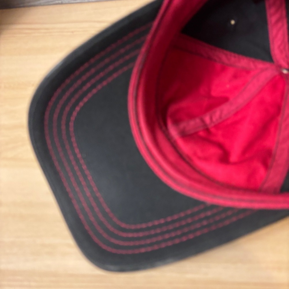 Vintage True Religion Hat Cap Strap Back Black Red Buddha Adjustable - Picture 7 of 9